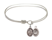 Load image into Gallery viewer, St. Christopher / Football Custom Bangle - Silver

