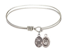 Load image into Gallery viewer, St. Christopher / Swimming Custom Bangle - Silver
