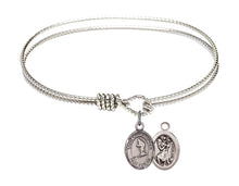 Load image into Gallery viewer, St. Christopher / Skiing Custom Bangle - Silver
