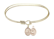Load image into Gallery viewer, St. Christopher / Track &amp; Field Custom Bangle - Gold Filled
