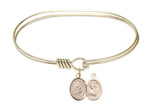 Load image into Gallery viewer, St. Christopher / Skiing Custom Bangle - Gold Filled
