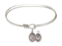 Load image into Gallery viewer, St. Christopher / Skiing Custom Bangle - Silver
