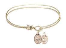 Load image into Gallery viewer, St. Christopher / Dance Custom Bangle - Gold Filled

