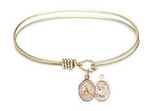 Load image into Gallery viewer, St. Christopher / Baseball Custom Bangle - Gold Filled
