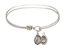 Load image into Gallery viewer, St. Christopher / Ice Hockey Custom Bangle - Silver
