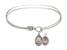 Load image into Gallery viewer, St. Christopher / Fishing Custom Bangle - Silver
