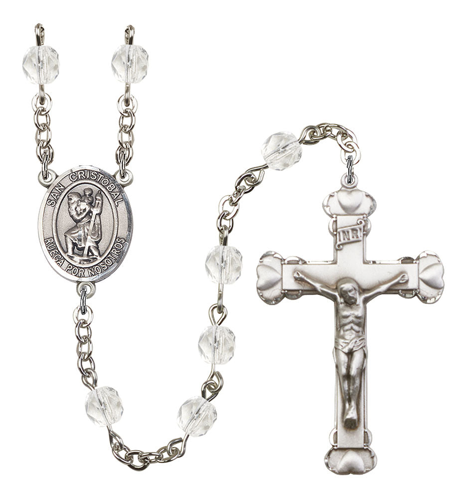 San Cristobal Custom Birthstone Rosary - Silver