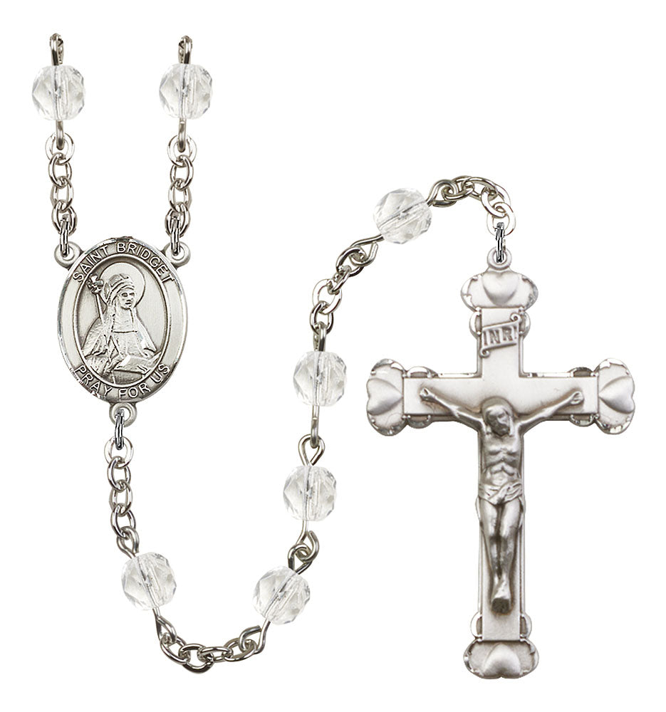 St. Bridget of Sweden Custom Birthstone Rosary - Silver