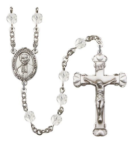 St. Marcellin Champagnat Custom Birthstone Rosary - Silver