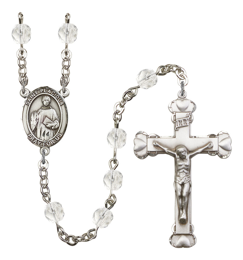 St. Placidus Custom Birthstone Rosary - Silver