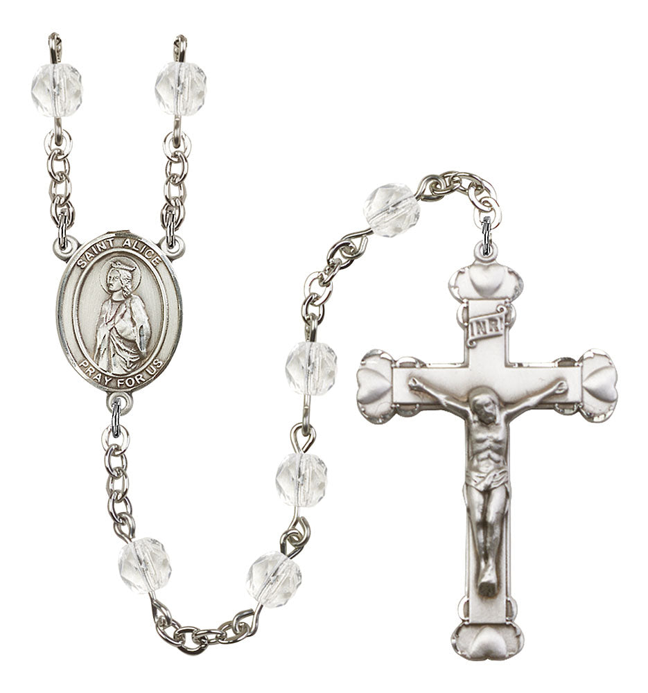 St. Alice Custom Birthstone Rosary - Silver