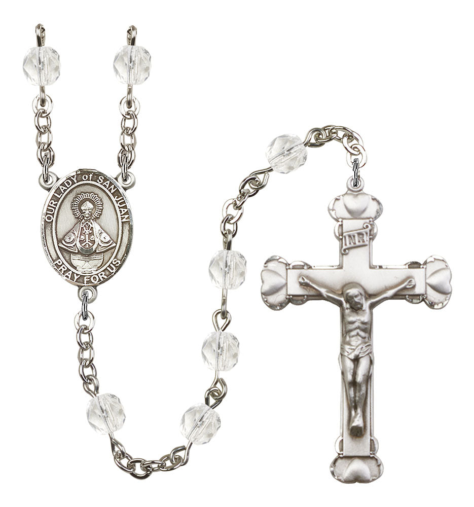 Our Lady of San Juan Custom Birthstone Rosary - Silver