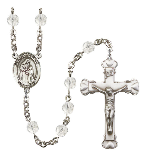 Blessed Caroline Gerhardinger Custom Birthstone Rosary - Silver