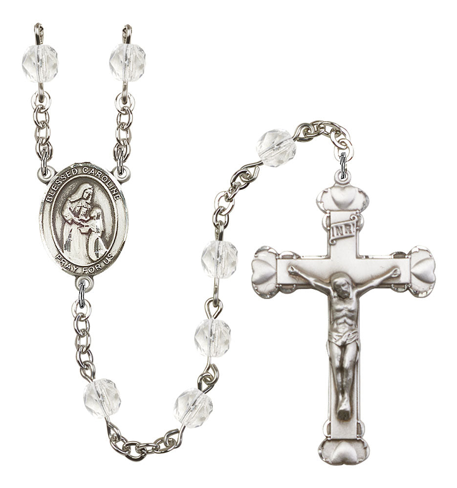 Blessed Caroline Gerhardinger Custom Birthstone Rosary - Silver