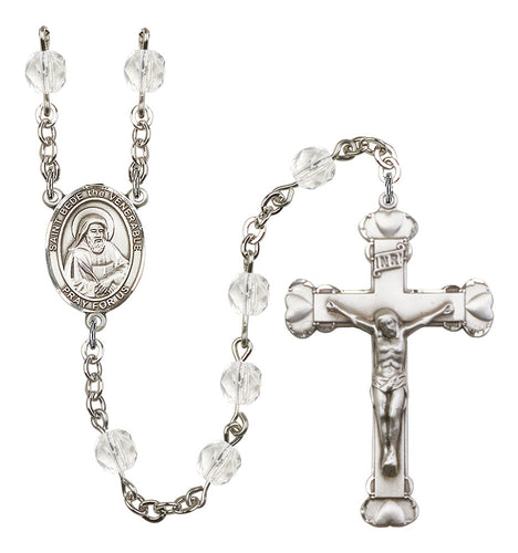 St. Bede the Venerable Custom Birthstone Rosary - Silver