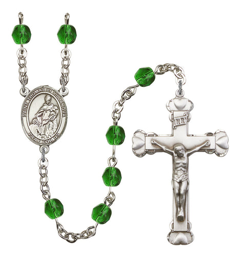 St. Thomas of Villanova Custom Birthstone Rosary - Silver