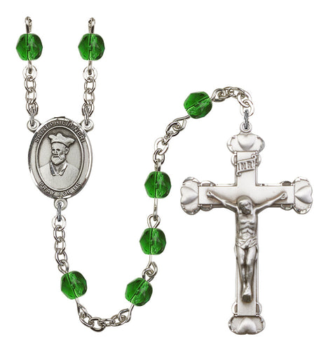 St. Philip Neri Custom Birthstone Rosary - Silver