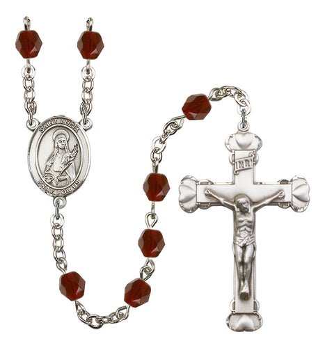 St. Lucia of Syracuse Custom Birthstone Rosary - Silver