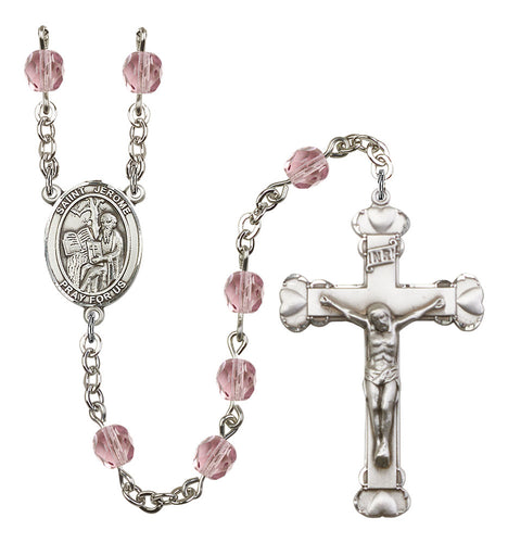 St. Jerome Custom Birthstone Rosary - Silver