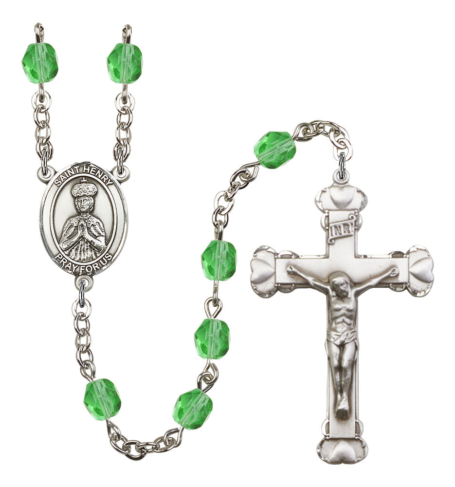 St. Henry II Custom Birthstone Rosary - Silver