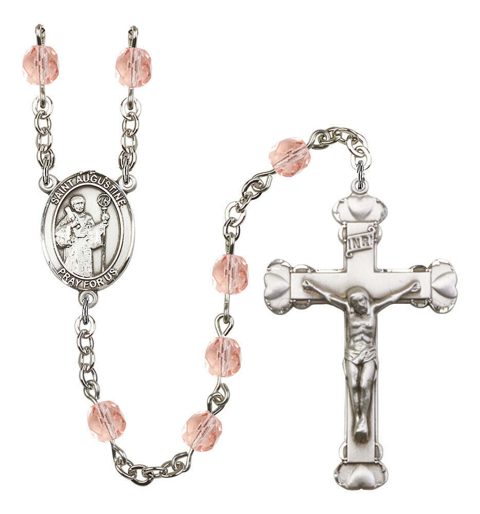 St. Augustine Custom Birthstone Rosary - Silver