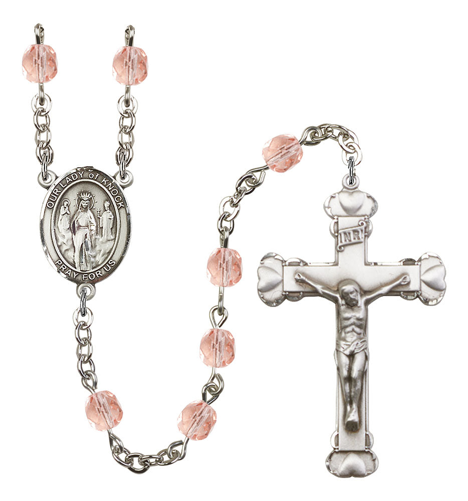 Our Lady of Knock Custom Birthstone Rosary - Silver