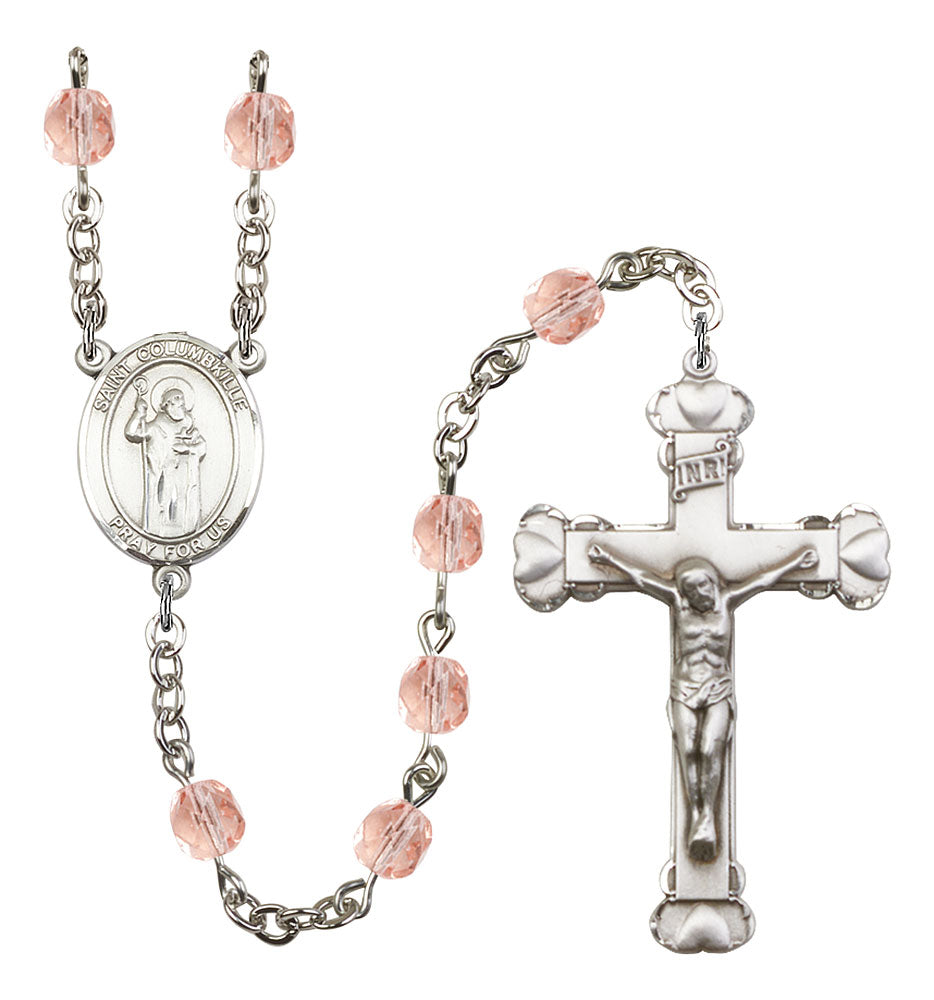 St. Columbkille Custom Birthstone Rosary - Silver