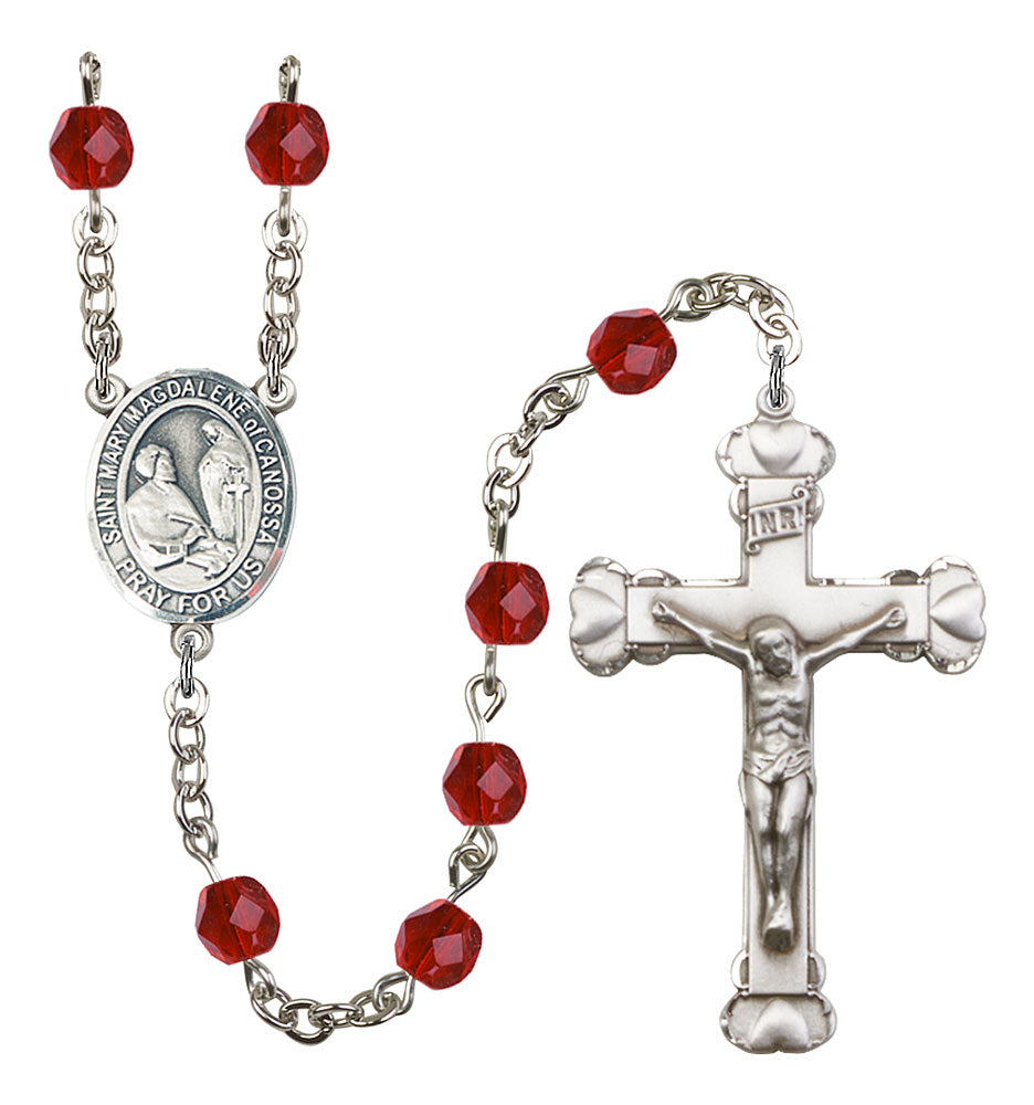 St. Mary Magdalene of Canossa Custom Birthstone Rosary - Silver