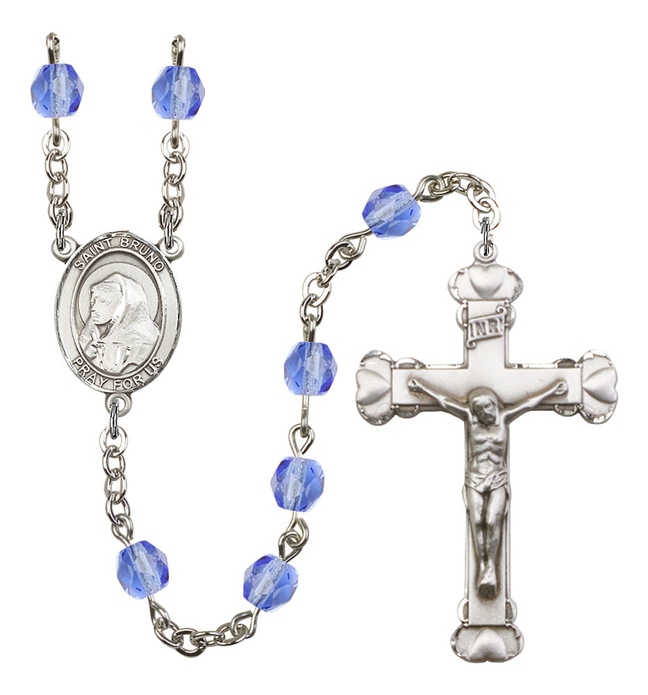 St. Bruno Custom Birthstone Rosary - Silver