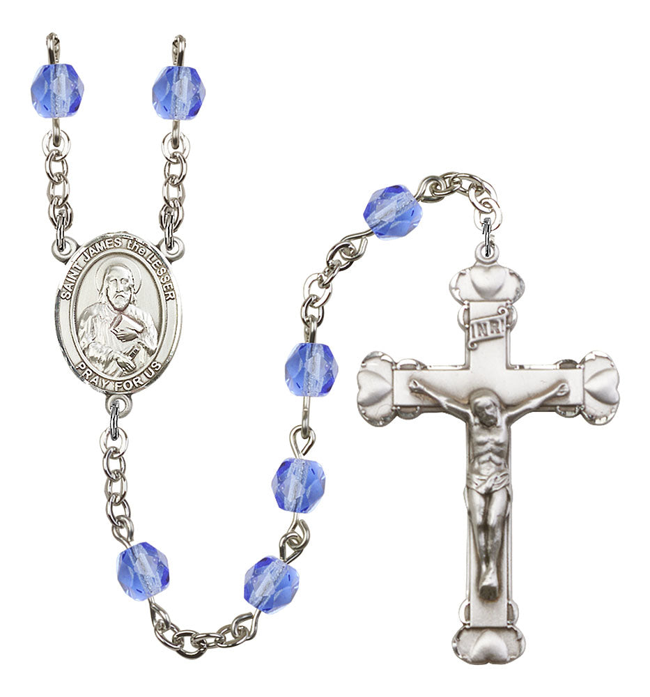 St. James the Lesser Custom Birthstone Rosary - Silver
