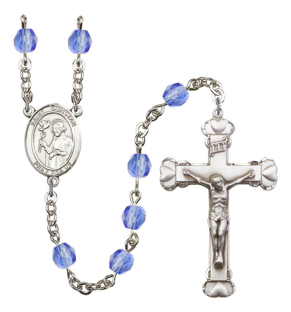 St. Dunstan Custom Birthstone Rosary - Silver