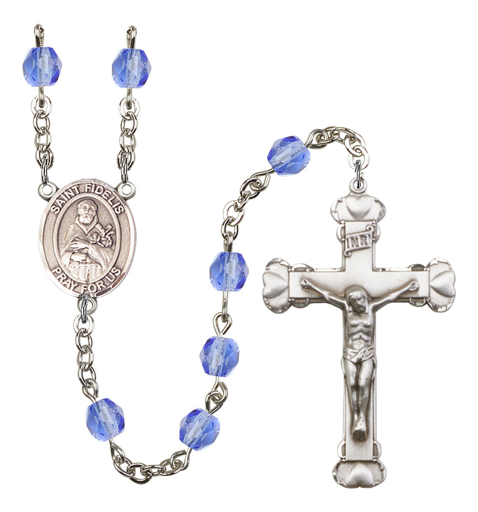 St. Fidelis Custom Birthstone Rosary - Silver