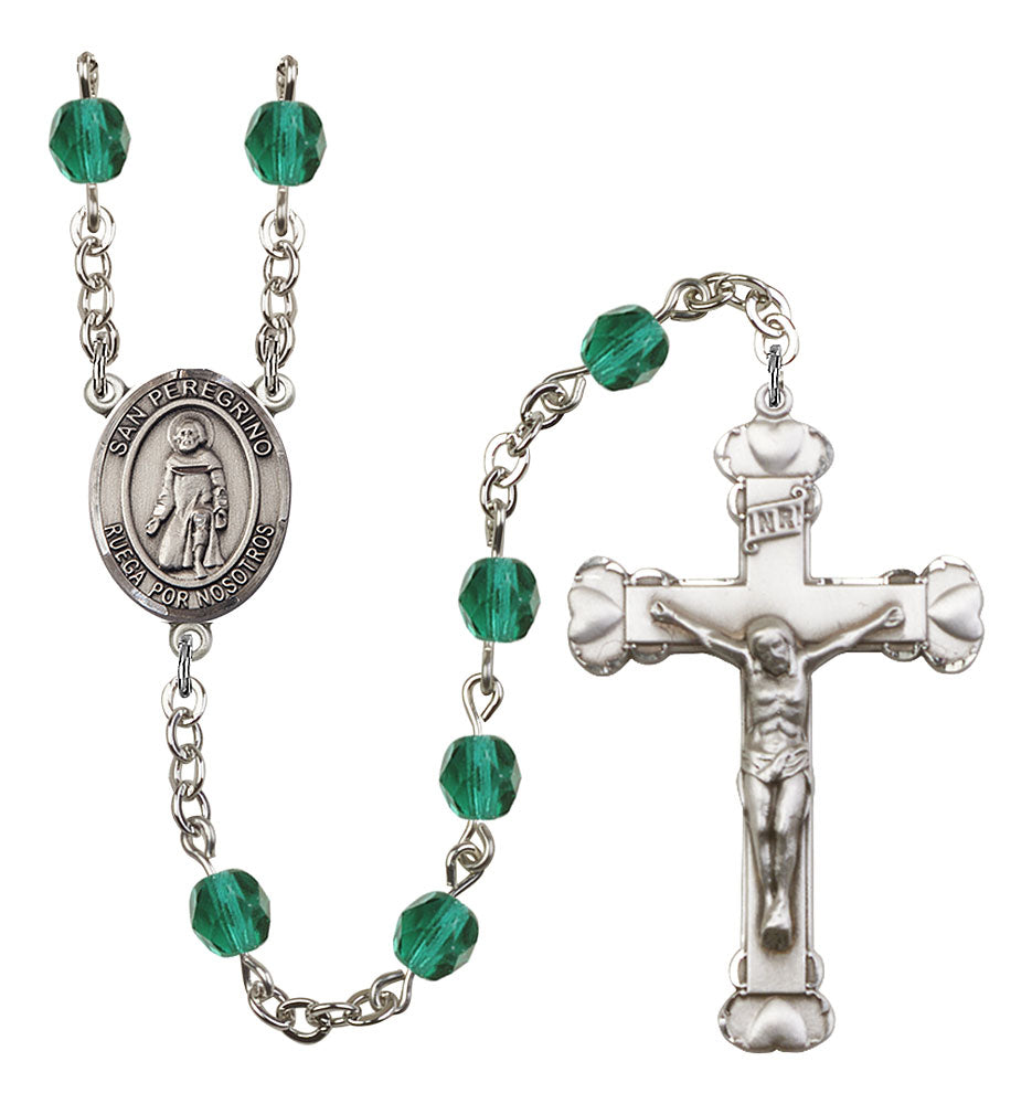 San Peregrino Custom Birthstone Rosary - Silver