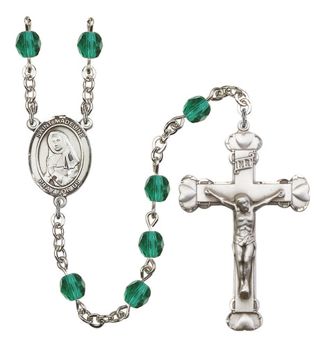 St. Madeline Sophie Barat Custom Birthstone Rosary - Silver