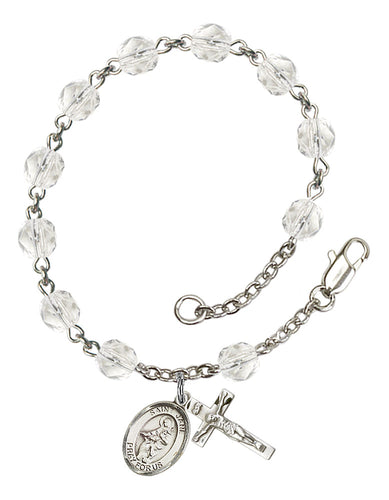 St. Jane of Valois Custom Birthstone Rosary Bracelet - Silver
