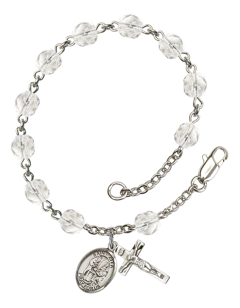 St. Zita Custom Birthstone Rosary Bracelet - Silver