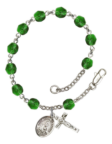 St. James the Lesser Custom Birthstone Rosary Bracelet - Silver