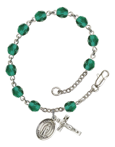 St. Samuel Custom Birthstone Rosary Bracelet - Silver