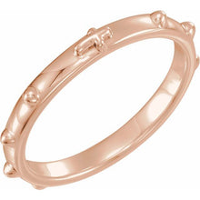 Load image into Gallery viewer, Decade Rosary Ring - 14kt Rose Gold, 2.5mm
