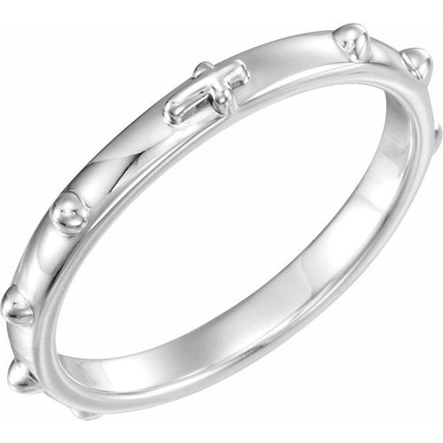 Decade Rosary Ring - Sterling Silver, 2.5mm