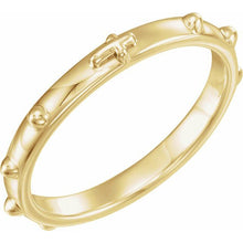 Load image into Gallery viewer, Decade Rosary Ring - 14kt Yellow Gold, 2.5mm
