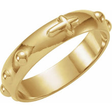 Load image into Gallery viewer, Decade Rosary Ring - 14kt Yellow Gold, 5mm
